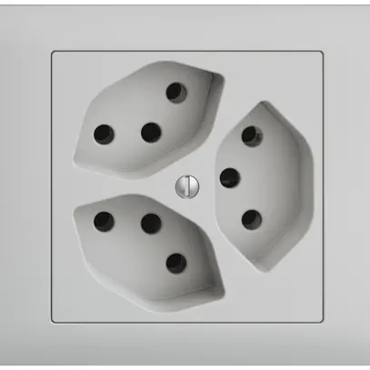 Prise INC EDIZIOdue 3×T13 gris clair, 3×S 