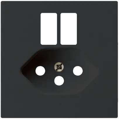 Plaque frontale kallysto pour prise 2×USB & T13 noir 