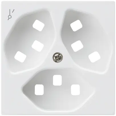 Piastra frontale per presa Hager kallysto 3×T23 1×S H bianco ultra 