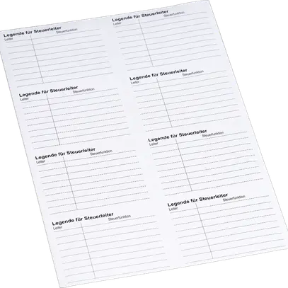 Bezeichnungskarte A4 80×80mm m.8 Legenden deutsch 