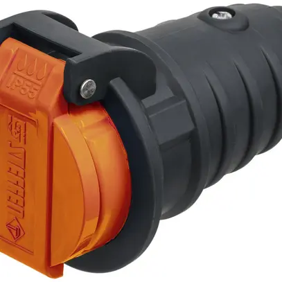 Kupplung Steffen T15 IP55 10A 400V, anthrazit/Deckel orange 