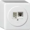 AP-Anschlussdose basico 1×RJ45s+1×TT83 weiss 