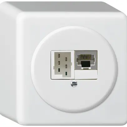 Scatola di raccordo AP basico 1×RJ45s+1×TT83 bianco 