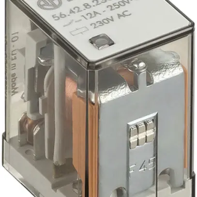 Relè circuito stampato Finder 56 2C 12A/230VAC 17000Ω AgCdO 