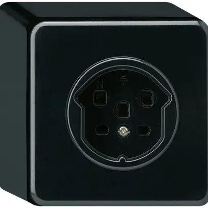 Prise AP HA basico type 25 avec bornes enfichables noir 