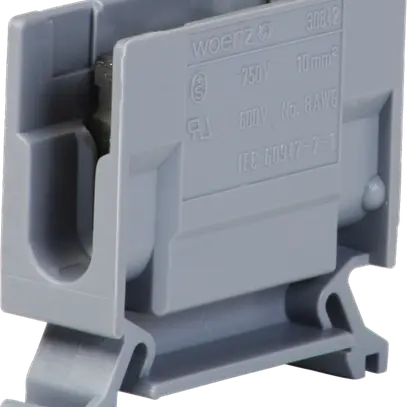 Borne de dérivation Woertz 4…10mm² 57A 750V vis 2×1 rail DIN 35mm gris 