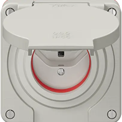 Prise NEVO N.CO 1×T23, IP55 d'après SN 441011, a.joint rouge, gris clair 