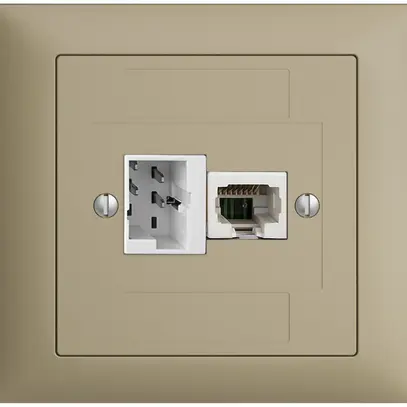 Prise INC 1×T+T,1×RJ45/u 4P EDIZIOdue ITplus ITM sand 