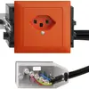 EB-Steckdose EDIZIOdue T23 L3 49…69mm orange für Flachkabel Technofil 