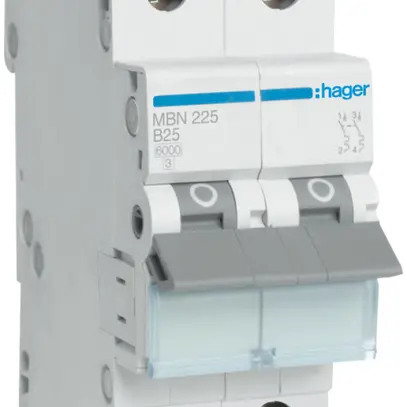 Disgiuntore Hager MCB 2P 415V tipo B 25A Icn 6kA 2UM 