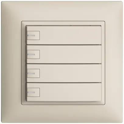 Pulsante univ. INC 4×1t mors. innest. EDIZIOdue crema, con LED 