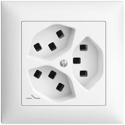 Prise ENC 3×T23 Feller EDIZIOdue FMI, 1×séparé, bornes enfichables, blanc 