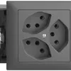 Prise INC EDIZIOdue 3×T13 gris foncé 49…69mm 