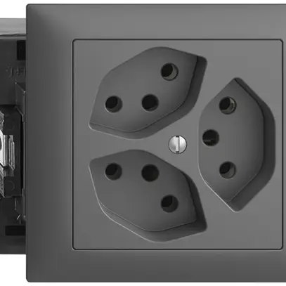 Prise INC EDIZIOdue 3×T13 gris foncé 49…69mm 