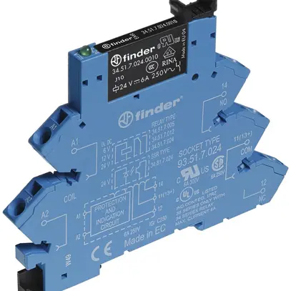 Relais de couplage AMD Finder 38.61, 1W 6A AgNi, 24VDC, bornes à ressort 