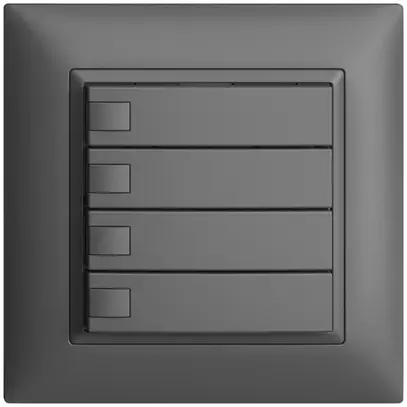 Poussoir univ. ENC 4×1t bornes enf. EDIZIOdue gris foncé, sans LED 