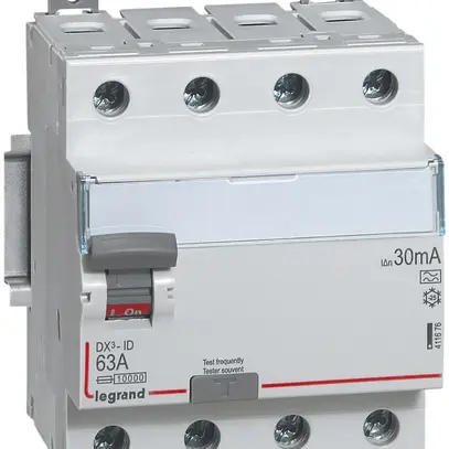 Interrupteur différentiel Legrand DX3standard 4P 400V 25A 0.03A type A 4UM 