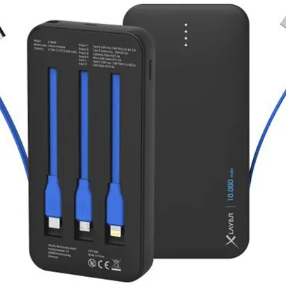 Batterie externe XLayer PLUS All-in-One PD 10000mAh PD 18W 153×76×22mm 260g 