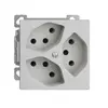 Presa AP EDIZIOdue 3×T13 grigio chiaro 3×S interno per combinazione 