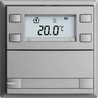 Poussoir RTH ENC KNX 1× EDIZIOdue F silver, avec pap.+LED RGB 