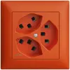 Prise ENC 3×T23 Feller EDIZIOdue FMI, 1×séparé, bornes enfichables, orange 