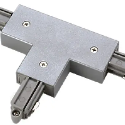 Raccordo a T SLV per binario conduttore 1-fase, terra sinistra grigio argento 