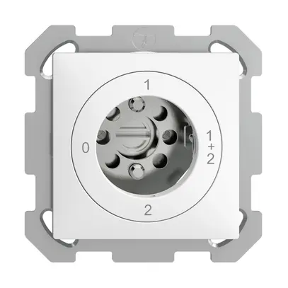 Interrupteur rotatif ENC EDIZIOdue 1/1P blanc, pour serrure de sûr, sans cyl 