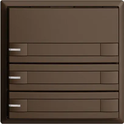 Pulsante INC KNX 3×EDIZIOdue coffee RGB con LED con inserto carta 