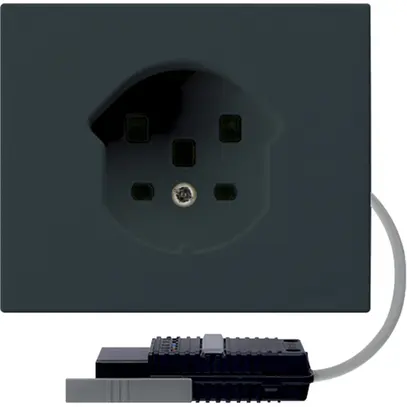 Prise FLF HA type 25 avec bornes enfichables avec adaptateur câble rond noir 