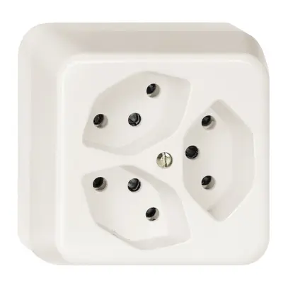 Prise AP FH 3×T13 blanc 