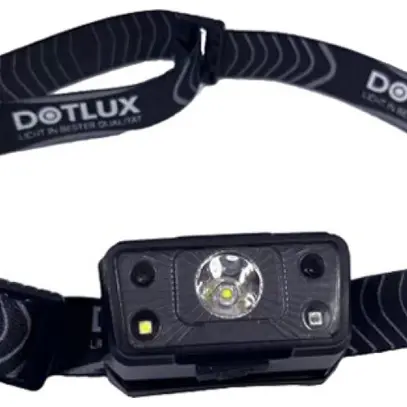 Lampe frontale LED DOTLUX 10…215lm IP54 accu USB-micro 60mm mat.synthétique noir 