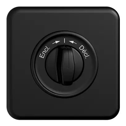 Frontset STANDARDdue Encl.->I<-Décl. schwarz 90×90mm für Schwenktaster 