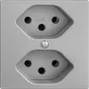 UP-Steckdose EDIZIOdue 2×T13 silver 