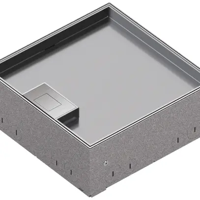 Boîte de sol Hager Q06 LE 3kN 200×205×15mm acier inoxydable 4×FLF 