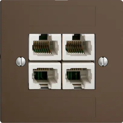 Inserto per presa di raccordo INC 4×RJ45/u 4P sep.EDIZIOdue coffee ITplus 