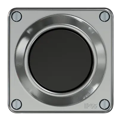 Interrupteur à poussoir ELEMENT SNAPFIX® sch3/2L 16A 250V alu 