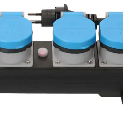 Prise multiple MAX HAURI Construct Line 10m 4×T13 IP55 90° schwarz 