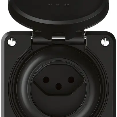 Presa INC robusto 1×tipo 13 luminoso IP55 nero 