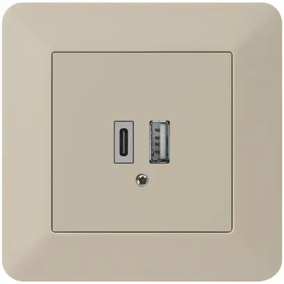 Presa di carica USB INC kallysto.trend 18W PD 1×tipo A 1×tipo C beige 