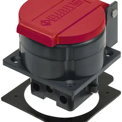 Prise INC Steffen T25 IP55 16A 400V, anthracite/couvercle rouge 