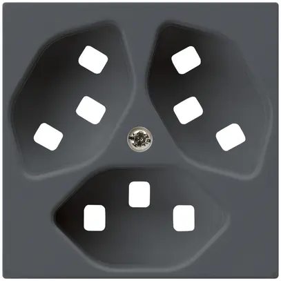 Plaque frontale pour prise Hager kallysto 3×T23 H anthracite 