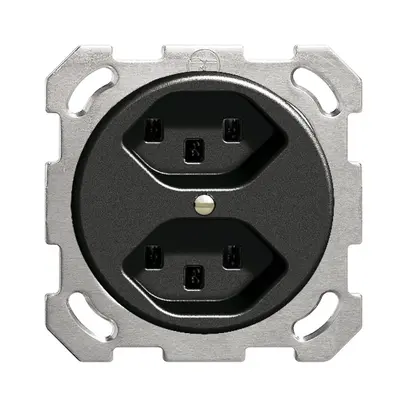 Presa INC 2×T23 16A nero FH, con morsetti innest. 