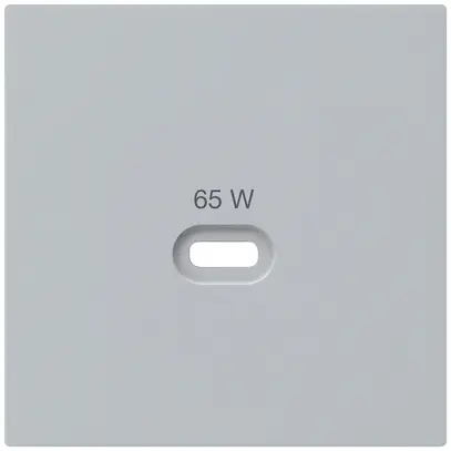 Placca frontale Hager kallysto, per presa di ricarica USB tipo C, grigio chiaro 