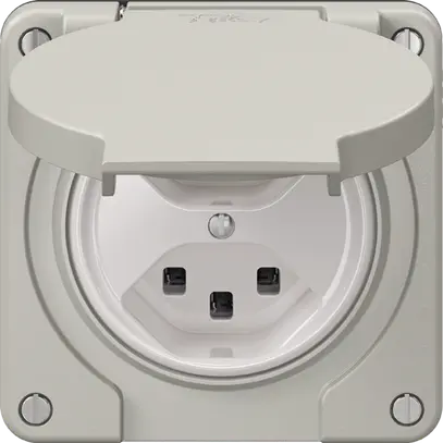 Presa NEVO N.CO, 2×T23, IP21, grigio chiaro 