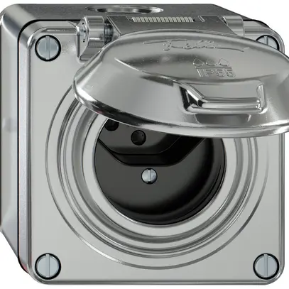Presa AP ELEMENT SNAPFIX® 1×tipo 13 10A 250V con coperchio IP55 all 
