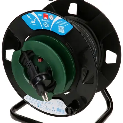 Avvolgicavo MH maxReeL 1×T13 3×1mm² 20m IP55 nero/verde 
