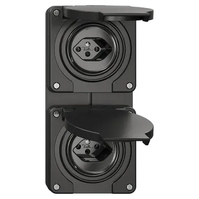Combinazione NUP NEVO, 2×presa tipo 13, nero 