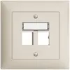 Kit montaggio ENC EDIZIOdue uscita dritta, per 2×RJ45 freenet, crema 