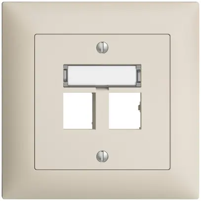 Kit montaggio ENC EDIZIOdue uscita dritta, per 2×RJ45 freenet, crema 