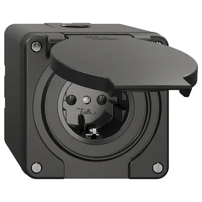 Presa NAP NEVO, SCHUKO, nero 